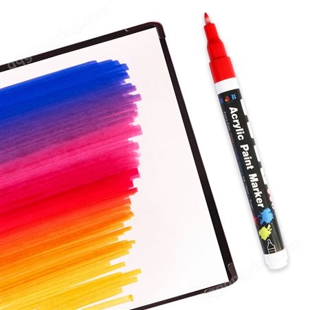 H&B18色丙烯马克笔套装 单头彩色水性水彩笔 美术涂鸦画笔现货批发