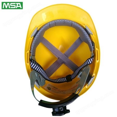 梅思安MSA 10146672 V-Gard 豪华型安全帽 黄色ABS帽壳 一指键帽衬