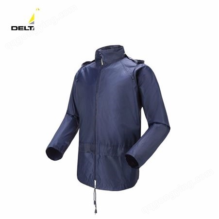 代尔塔 407003雨衣 PVC涂层防水防风舒适透气涤纶分体式雨衣 藏青色